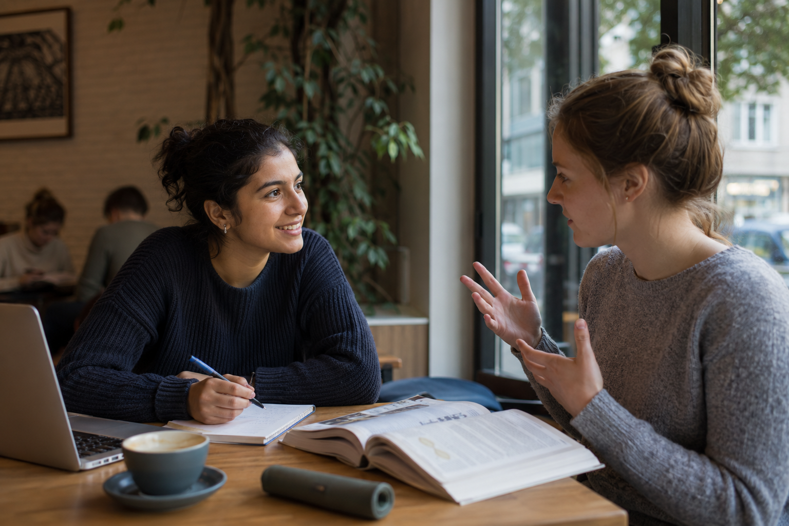 Learning German in everyday life in Bochum in a café